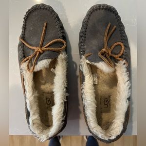 Grey ugg moccasin slippers